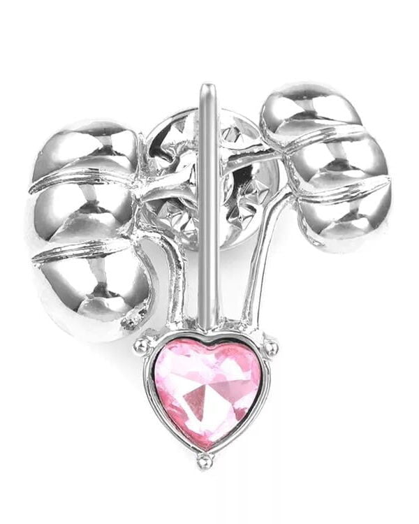 Kidneys - Rosy Diamond Silver Brooch 0070