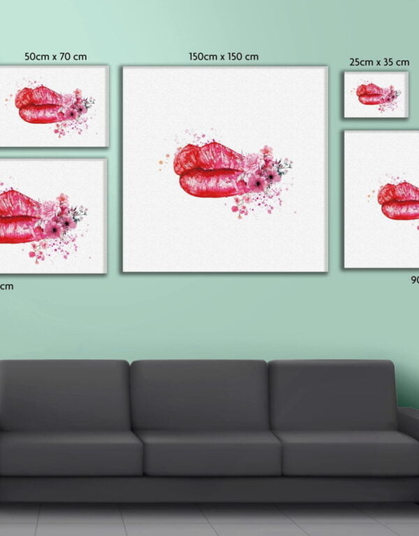 Lips-Flowers Canvas Print