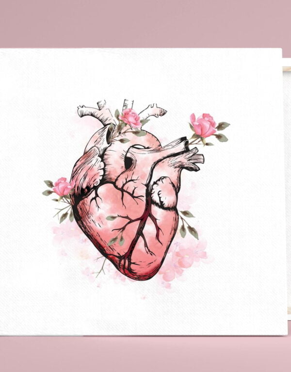 Heart-Flower Pink Canvas Print