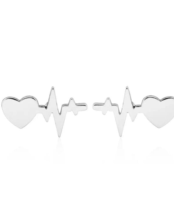 Stainless Steel Heartbeat Earring